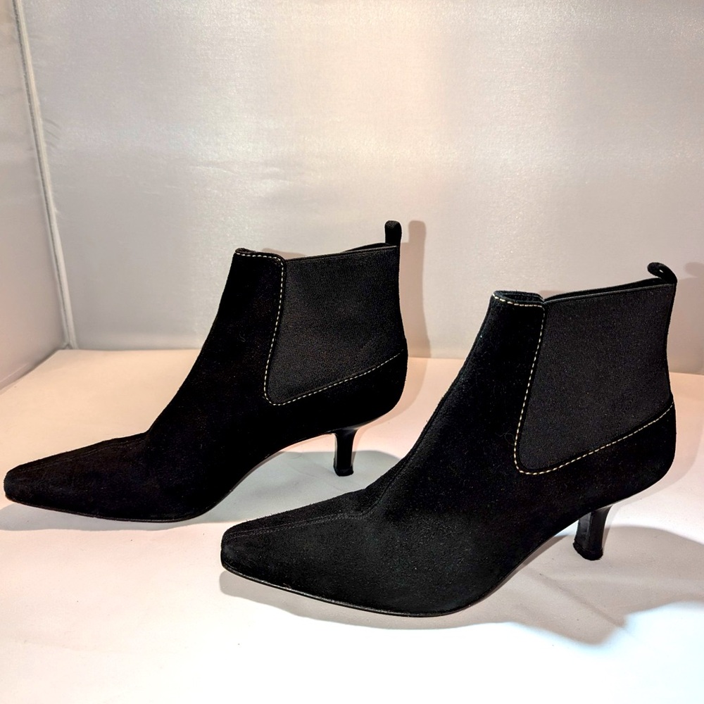 Cole Haan -  black elastic booties with ivory stitching - Size 6B